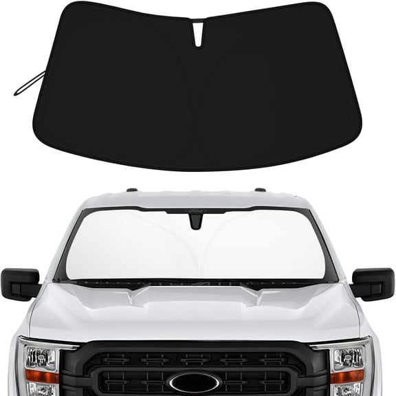 SUMMIT Windshield Sun Shade for 2021-2024 2025 Ford F150 Accessories Foldable Front Window Sunshade 310T Reflective Protector Block UV Rays and Keep Vehicle Cool