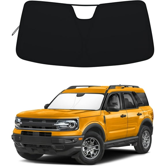 SUMMIT Windshield Sun Shade for 2021-2025 Ford Bronco Sport| Fully Covered Foldable Front Window Sun Visor| 310T Polyester| UV Heat Insulation Protection| Outdoor Camping (Not for Bronco Model)