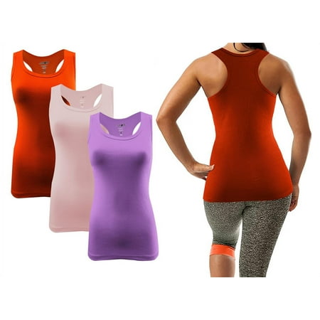 SUMONA Women Tank Tops Racerback Ribbed Rib A-Shirts Basic Sleeveless