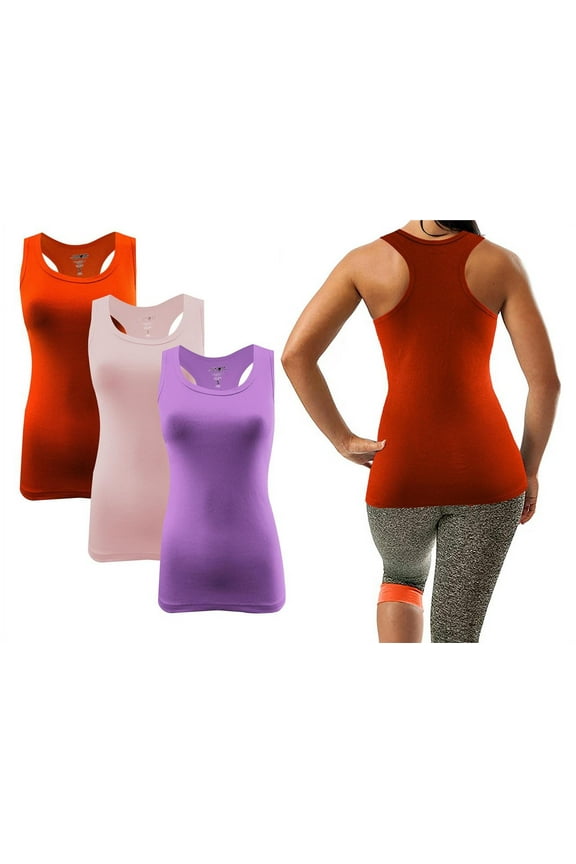 Women Tank Tops Racerback Ribbed Rib A-Shirts Basic Sleeveless