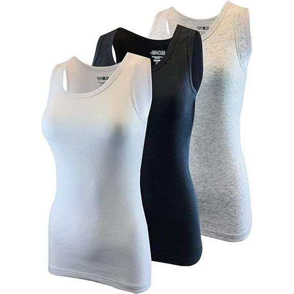 SUMONA Women Tank Tops Ribbed Rib A-Shirts Basic Sleeveless Tanks Top