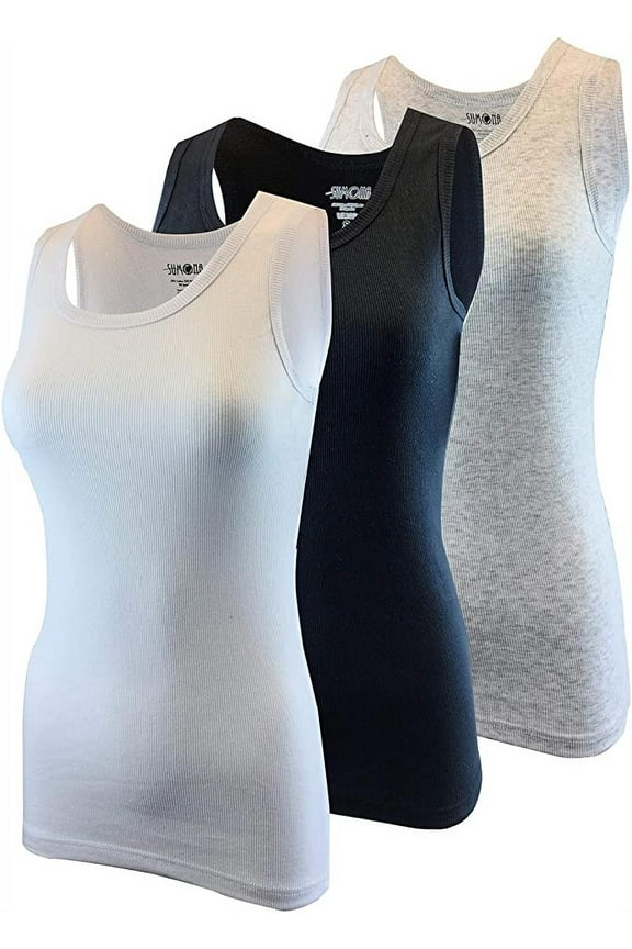 Women Tank Tops Ribbed Rib A-Shirts Basic Sleeveless Tanks Top