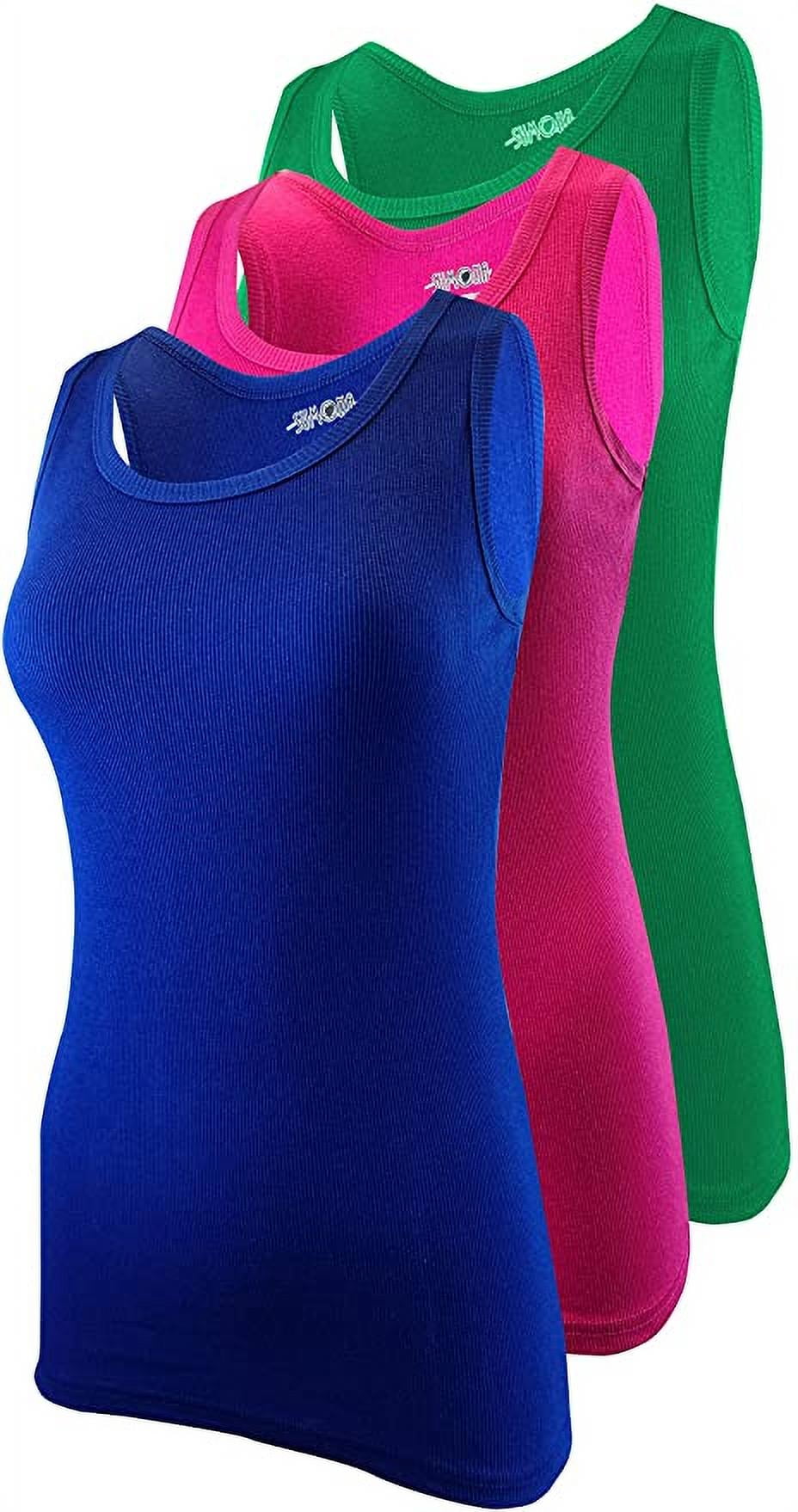 SUMONA Women Tank Tops Ribbed Rib AShirts Basic Sleeveless Tanks Top