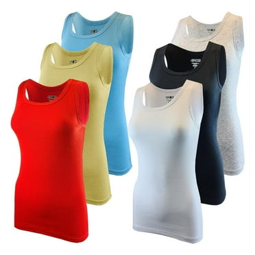 SUMONA Women Tank Tops Ribbed Rib A-Shirts Basic Tanks Top ( Lot of 6 )