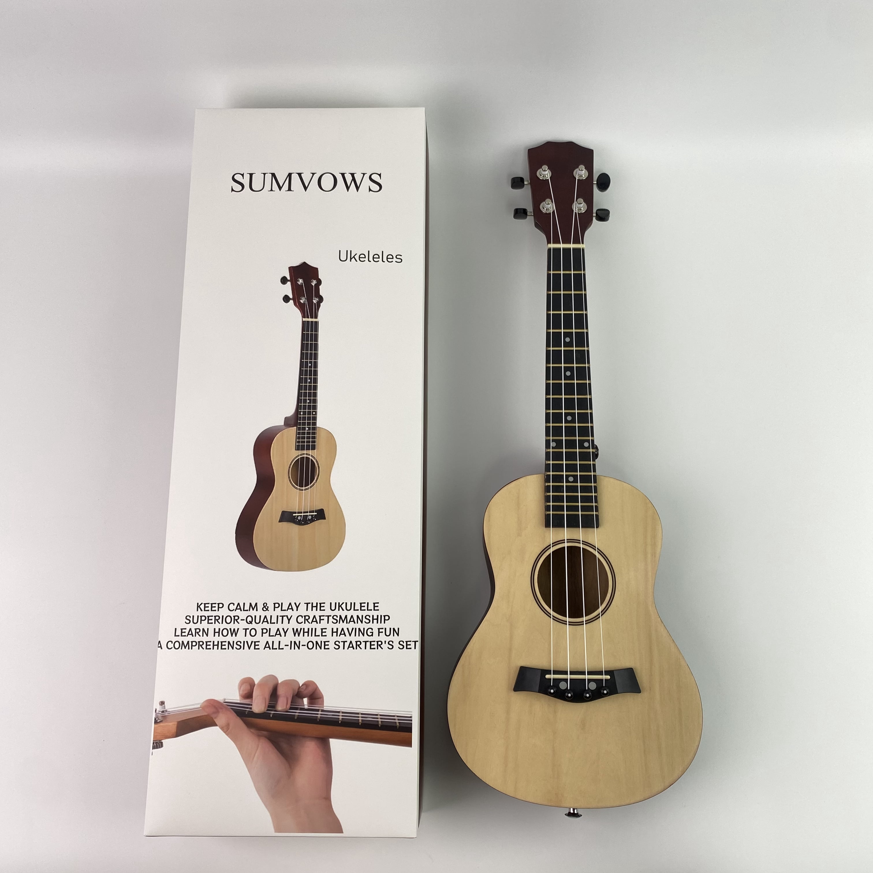 SUMVOWS Ukeleles - 21 Inch w/String Mahogany Soprano Ukulele