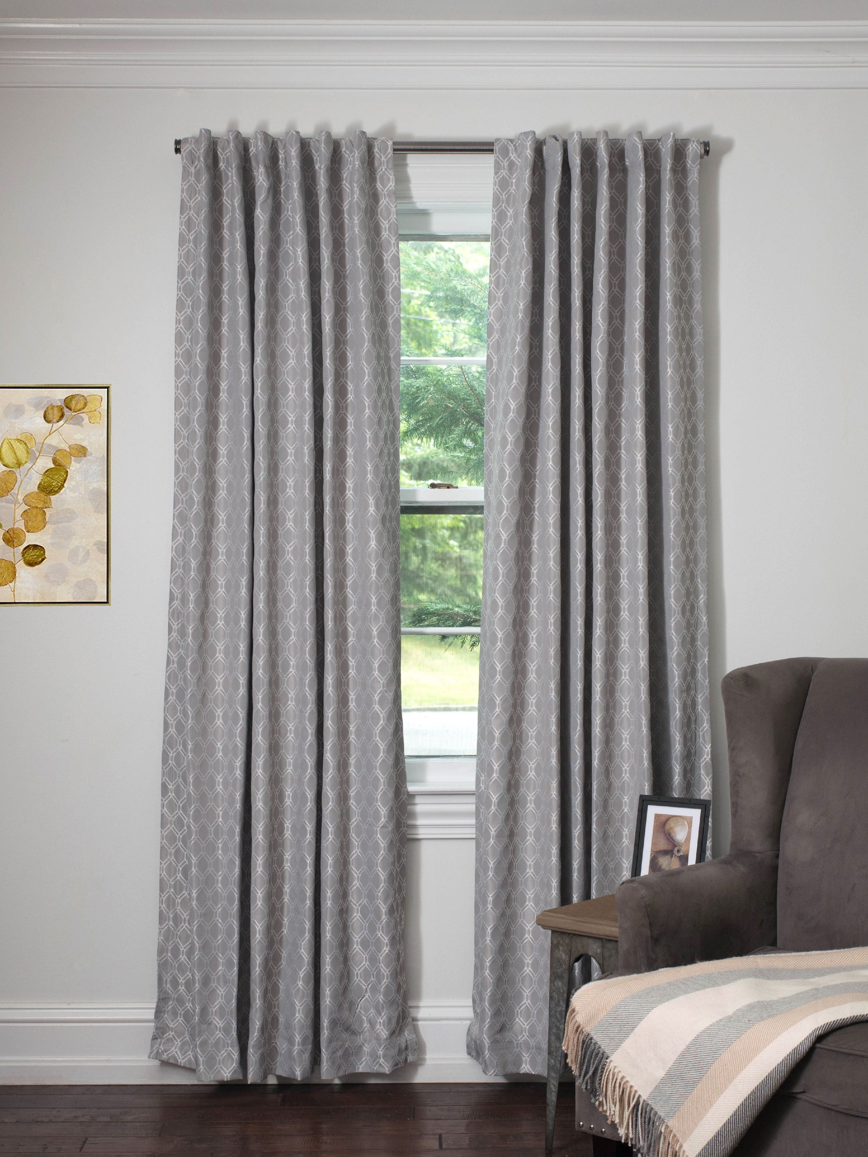 SUN+BLK Crescent Double Layer Total Blackout Curtain with Back Tabs