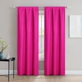 thumbnail image 1 of SUN+BLK Thermal Back Blackout Curtain Panel Pair with Rod Pocket, Raspberry, 42"x84", 1 of 5