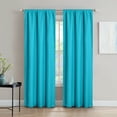 thumbnail image 1 of SUN+BLK Thermal Back Blackout Curtain Panel Pair with Rod Pocket, Turquoise, 42"x84", 1 of 6