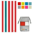 thumbnail image 1 of SUN CUBE Microfiber Beach Towel, Quick Dry Sand Free Beach Towel, Lightweight, Compact for Travel Swim Sports Camping, Packable Sand Resistant Towel Adult, Red 60x30 Inches, 1 of 8