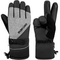 thumbnail image 1 of SUN CUBE Premium Ski Gloves Men, Waterproof Snow Gloves for Adults, Mens Snowboard Gloves & Skiing Gloves Winter Gloves for Snowboarding Cold Weather Warm Insulated Gloves Men Women (Gray Small), 1 of 7