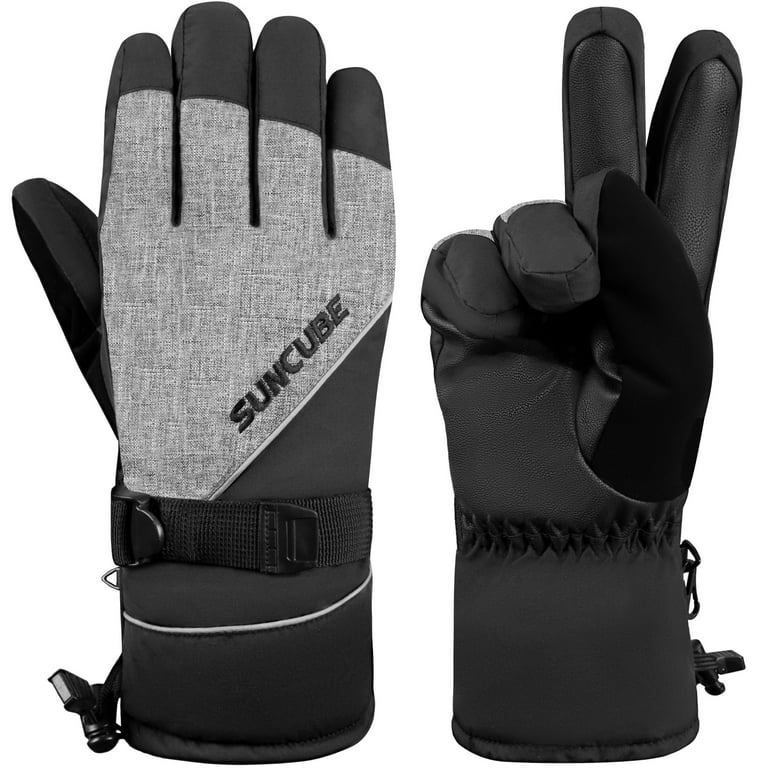 SUN CUBE Ski Gloves Men Women, Snow Gloves Waterproof Breathable