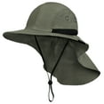 thumbnail image 1 of SUN CUBE Sun Hat for Men, Wide Brim Fishing Hat Neck Flap Cover Men Women, Hiking Safari, UV Sun Protection Summer Gardening Beach Camping UPF 50+, Olive, 1 of 8