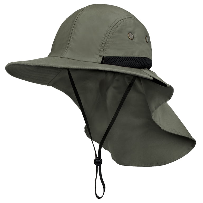 SUN CUBE Sun Hat for Men, Wide Brim Fishing Hat Neck Flap  display picture 1