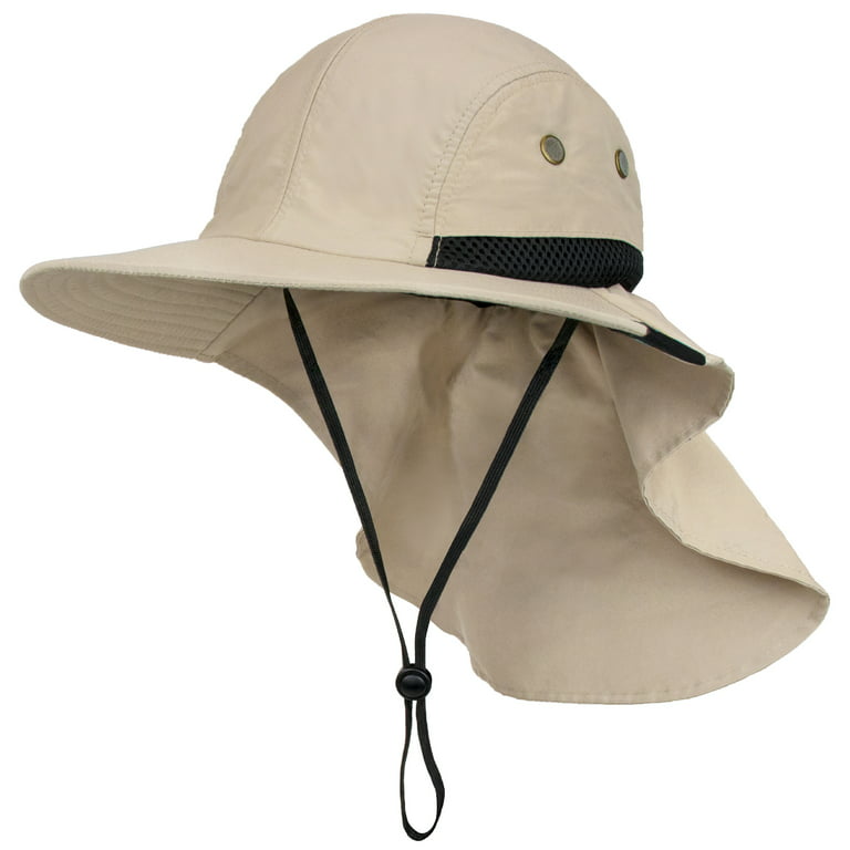 Unisex Neck Flap Hat Wide Brim Cap Face Unisex Hiking Fishing UV Sun  Protection 