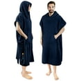 thumbnail image 1 of SUN CUBE Surf Poncho Changing Robe with Hood, Thick Quick Dry Microfiber Wetsuit Changing Towel for Surfing Beach Swim Outdoor Sports Men, Absorbent Wearable Towel Cover Up with Pocket, Navy Blue, 1 of 7