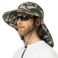 thumbnail image 1 of SUN CUBE Wide Brim Sun Hat with Neck Flap, Fishing Hiking for Men Women Safari, Neck Cover for Outdoor Sun Protection UPF50+ | Camo Green, 1 of 9
