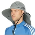 thumbnail image 1 of SUN CUBE Wide Brim Sun Hat with Neck Flap, Fishing Hiking for Men Women Safari, Neck Cover for Outdoor Sun Protection UPF50+ | Gray, 1 of 8