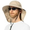 thumbnail image 1 of SUN CUBE Wide Brim Sun Hat with Neck Flap, Fishing Hiking for Men Women Safari, Neck Cover for Outdoor Sun Protection UPF50+ | Khaki Tan, 1 of 8
