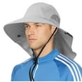 thumbnail image 1 of SUN CUBE Wide Brim Sun Hat with Neck Flap, Fishing Hiking for Men Women Safari, Neck Cover for Outdoor Sun Protection UPF50+ | Light Gray, 1 of 9