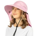thumbnail image 1 of SUN CUBE Wide Brim Sun Hat with Neck Flap for Women UPF50+ Fishing, Pink, 1 of 9