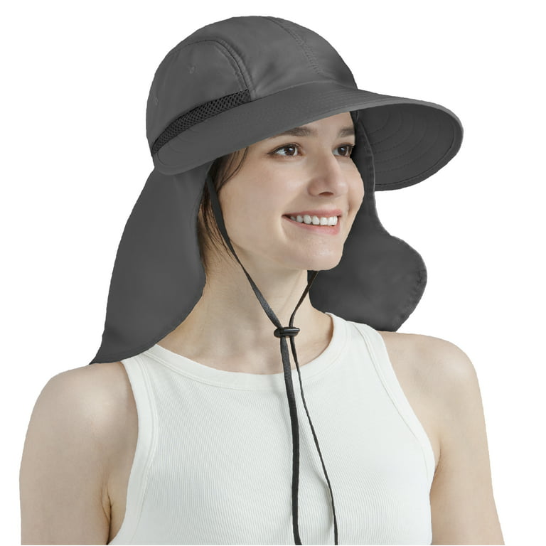 Wide Brim Neck Flap Sun Hats Women's Summer 50+ UV Protection Fishing  Bucket Hat