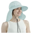 thumbnail image 1 of SUN CUBE Women Sun Hat Neck Flap Cover, UV Protection Wide Brim Fishing Hat, Ponytail Hole Hiking Hat, Foldable Beach Cap Gardening Camping Outdoor Safari Sun Hat, Summer Travel Gifts UPF 50+, Blue, 1 of 7