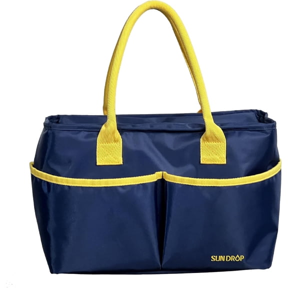 SUN DROP Large Lunch Bag Thermal Insulated Soft Cooler Tote for Adult Men Women for Work Travel Camping 4 Pockets