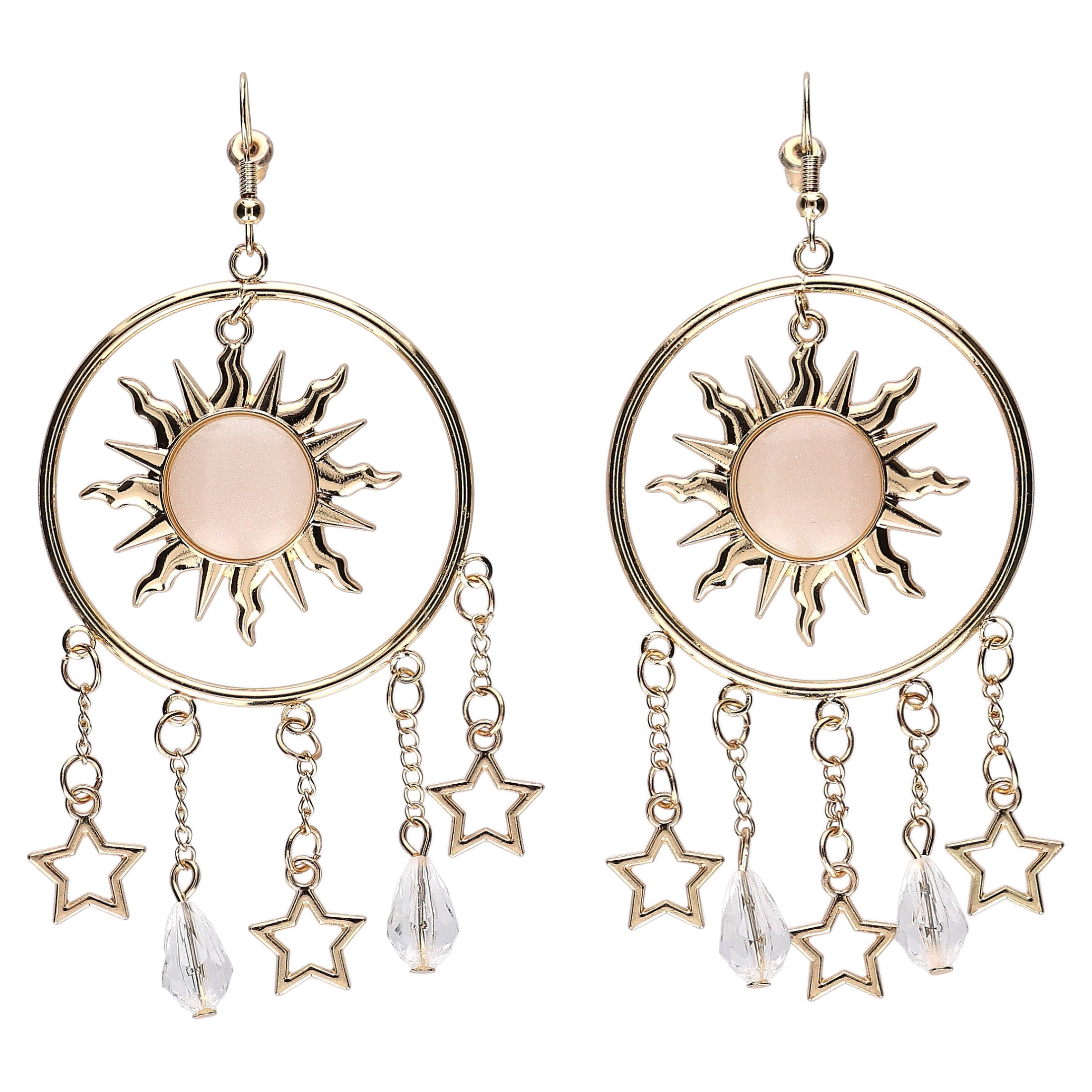 Celestial Sun Earrings Costume Accessory for Adults, Gold, Halloween by Way To Celebrate