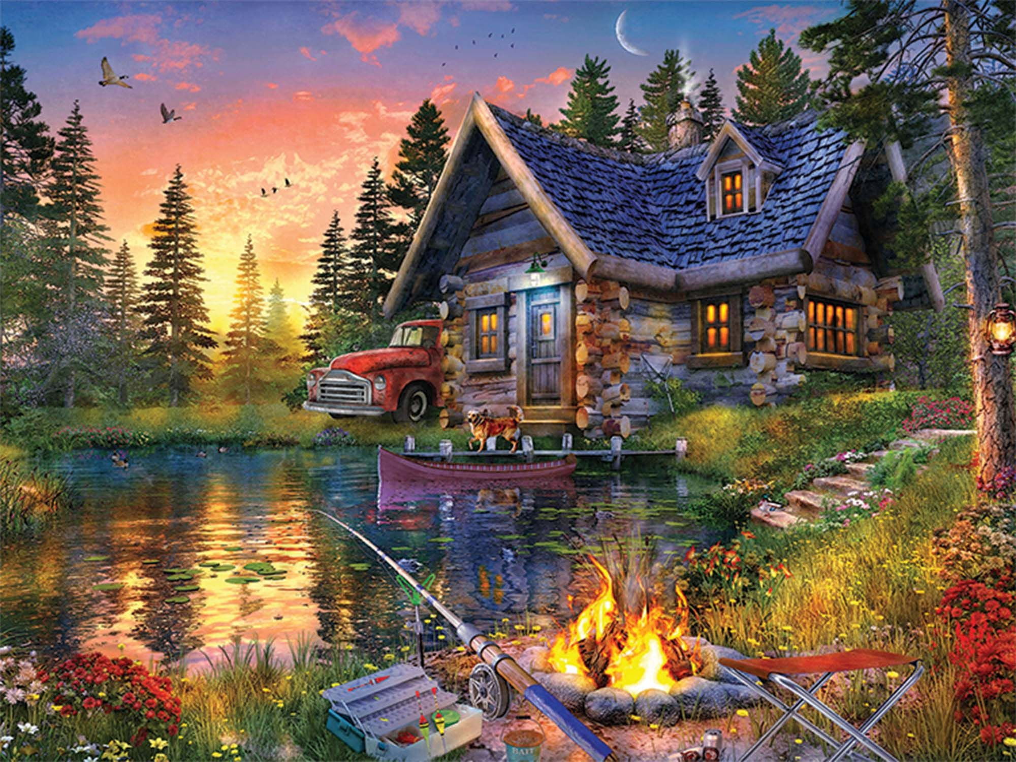 Springbok 500 Piece Sun Kissed Cabin Jigsaw Puzzle 