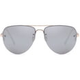 thumbnail image 1 of SUN LOUNGER Women's Oversized Metal Frame Classic Aviator Sunglasses with Spring Hinges - Mirror Silver Lens on Gold Frame, 1 of 8