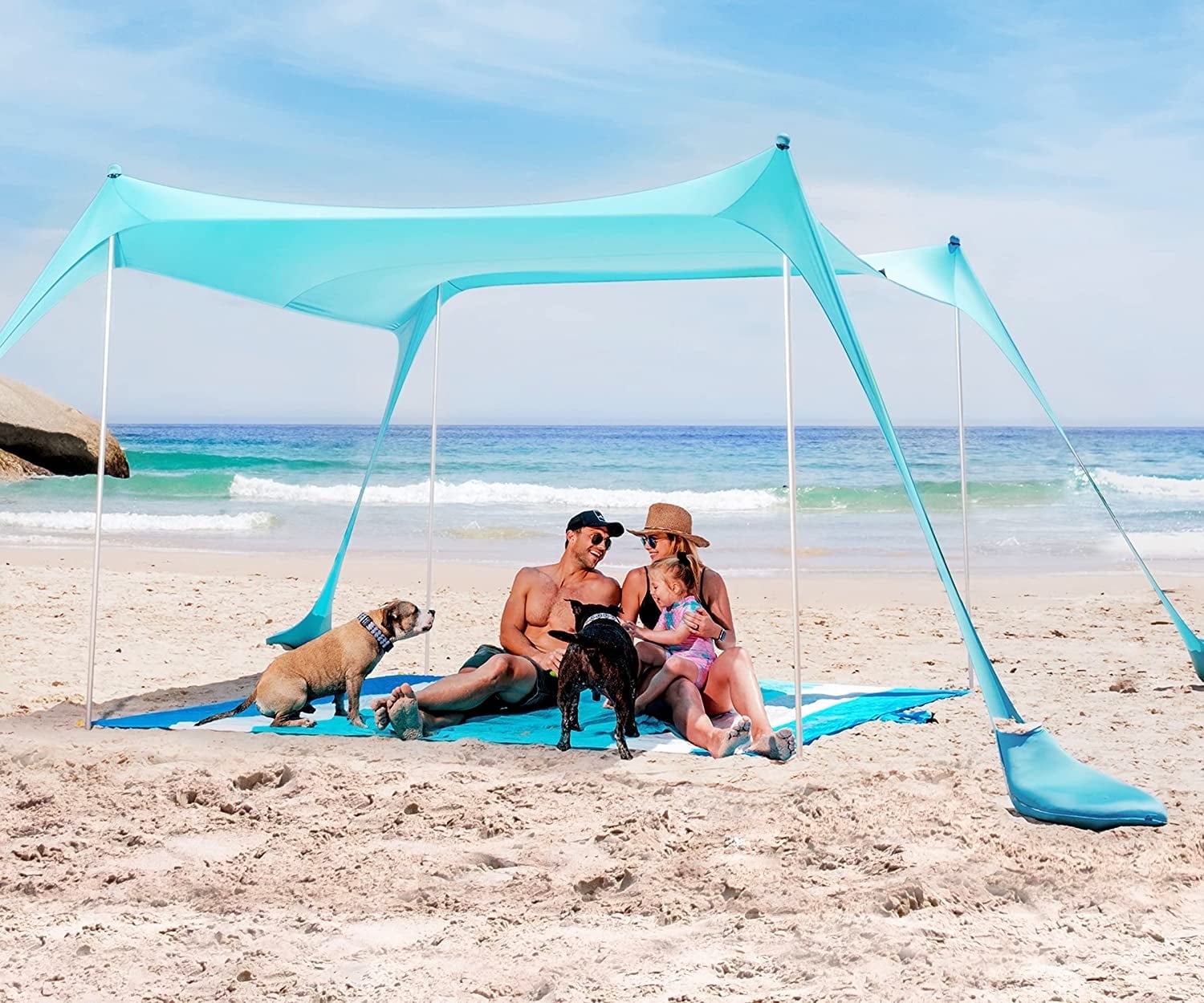 Free Shipping! Sun Ninja Pop-Up Beach Tent 10x10.5 ft