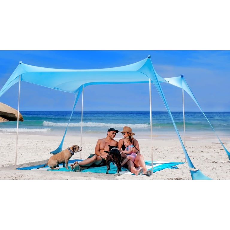 Sun Ninja, Beach Tent, 10x10 ft, Turquoise, UPF 50+ - Walmart.com