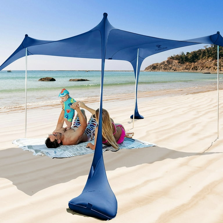 SUN NINJA UV Protection 7x7.5 Pop Up Beach Tent with Shovel