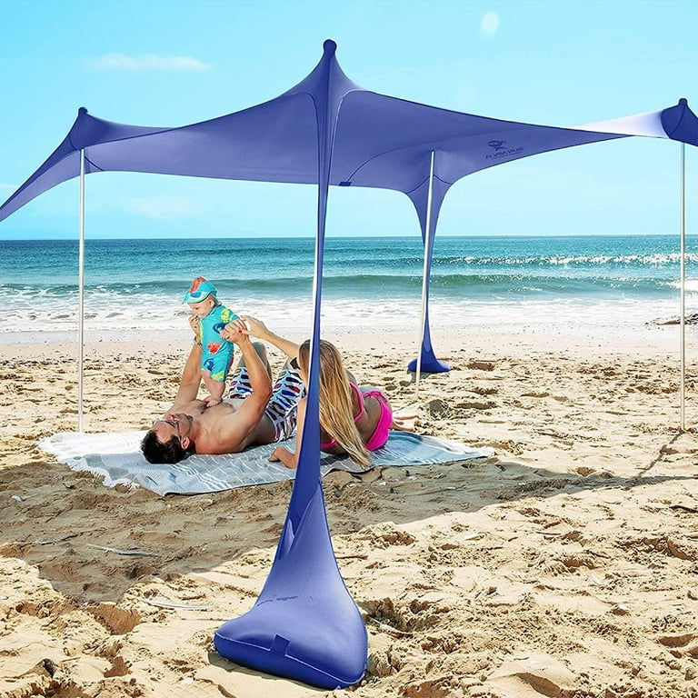 Sun Ninja Pop-Up Beach Tent 7x7.5 ft Shade Shelter for