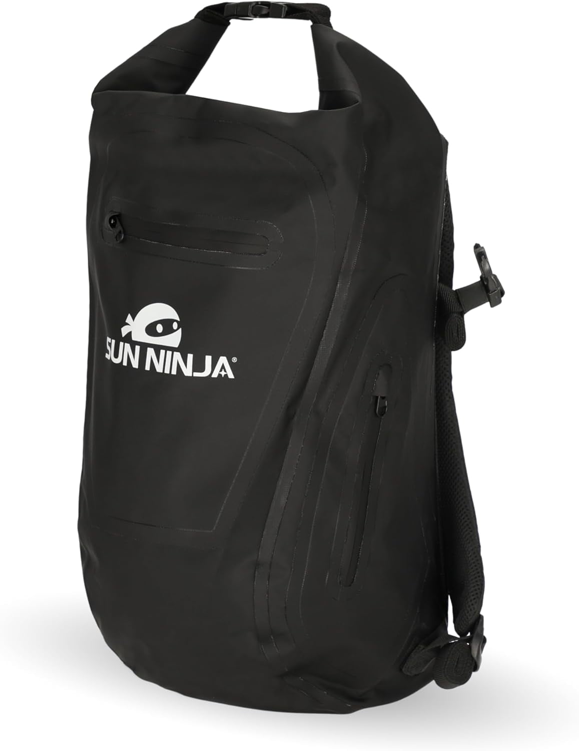 SUN NINJA Dry Bag Backpack, Waterproof Floating Drybag for Kayaking & SUP, Dry Bags Waterproof Backpack for Men & Women, Dry Sack Waterproof Bag, 20L Capacity - Black