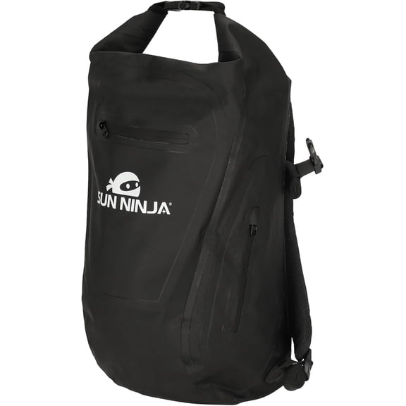 SUN NINJA Dry Bag Backpack, Black, Waterproof Floating Roll Top, 20L, Watertight Welded Seams, Roll Top Closure, Dry Sack for Kayaking, SUP, Boating, Fishing, for Men and Women