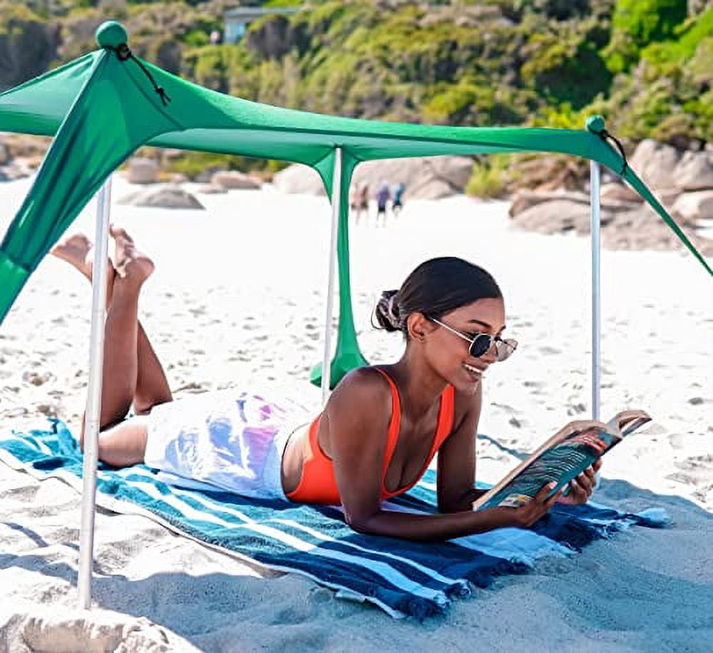 Sun Ninja Water Resistant 4' x 2.6' Beach Tent, Green Sun Ninja Water Resistant 4' x 2.6' Beach Tent, Green