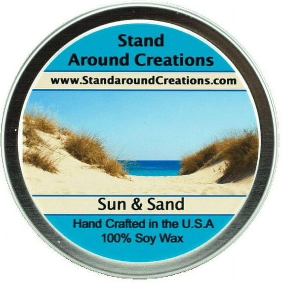 SUN & SAND TIN 8-OZ. ALL NATURAL SOY CANDLE