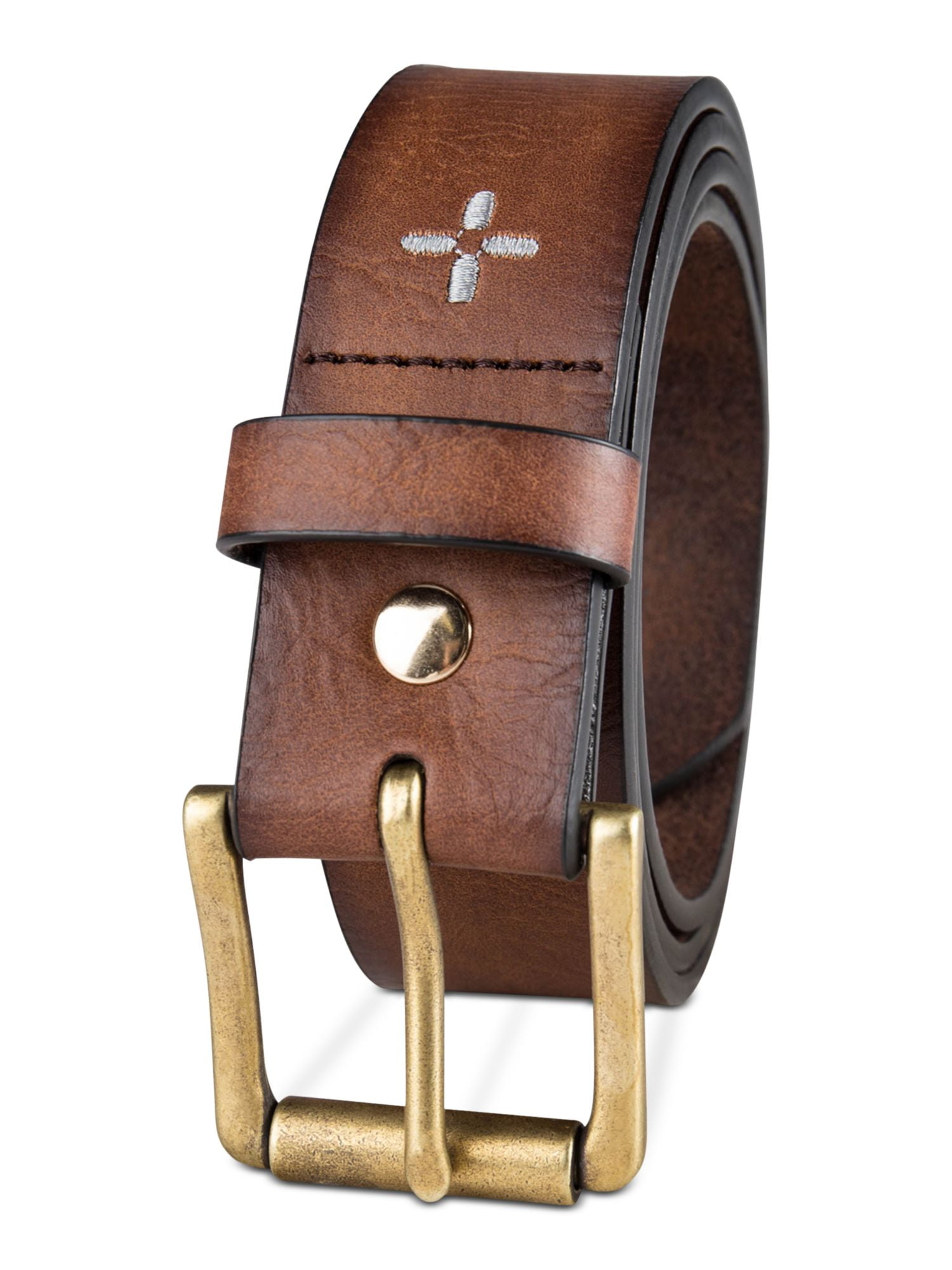 CHAOREN Reversible Belt for Men - Mens Belt Leather 1 3/8 Cognac