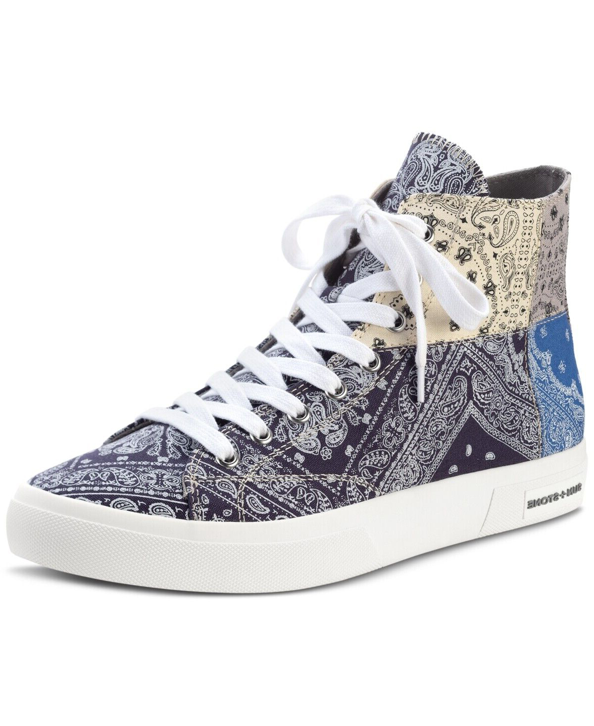 SUN STONE Mens Colorblock Patchwork Cushioned Round Toe Platform