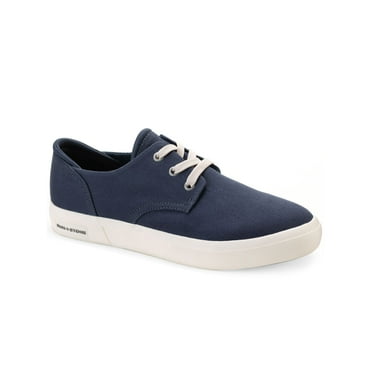 SUN STONE Mens Navy Cushioned Kiva Round Toe Lace-Up Sneakers Shoes 9.5 M