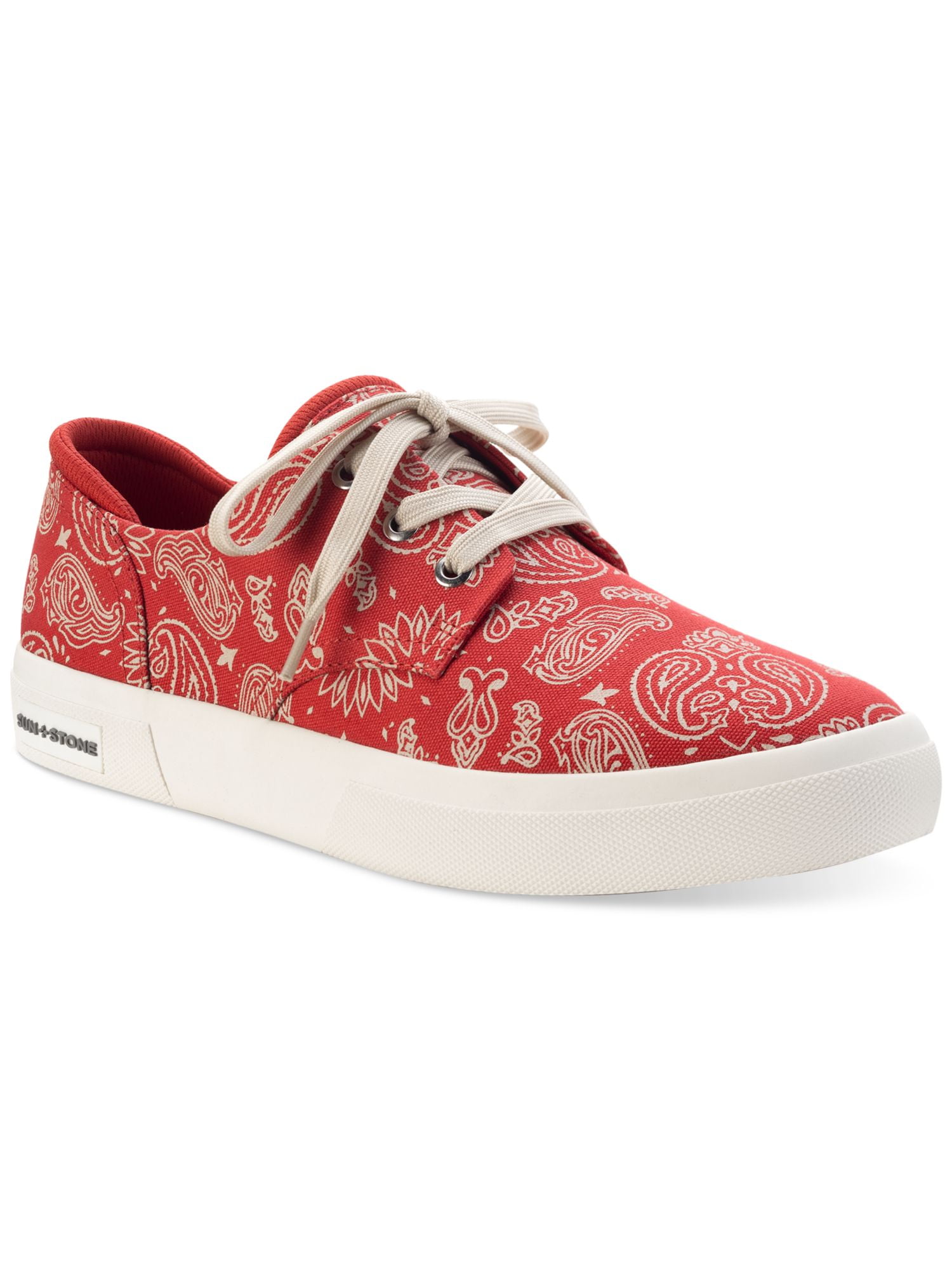 SUN STONE Mens Red Printed Cushioned Kiva Round Toe Platform  display picture 1