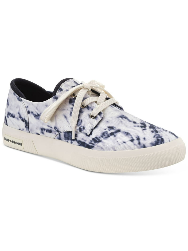 SUN STONE Mens Blue Tie Dye Comfort Mesa Round Toe Lace-Up  display picture 2