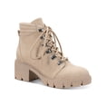 thumbnail image 1 of SUN STONE Womens Beige 1" Platform Lace-Up Lug Sole Padded Ruthee Round Toe Block Heel Zip-Up Booties 10 M, 1 of 4