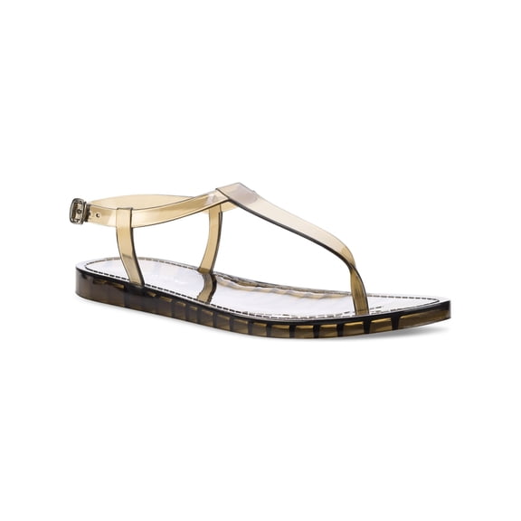 SUN STONE Womens Black Adjustable Kristi Round Toe Buckle Jelly 6