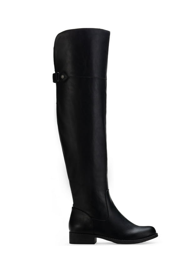 SUN STONE Womens Black Cushioned Gore Wide Calf Slip Resistant Allicce Round Toe Block Heel Zip-Up Dress Boots Shoes 8 M WC