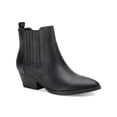 thumbnail image 1 of SUN STONE Womens Black Cushioned Goring Grangerr Pointed Toe Block Heel Zip-Up Booties 8 M, 1 of 4