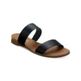thumbnail image 1 of SUN STONE Womens Black Cushioned Slip Resistant Easten Round Toe Wedge Slip On Slide Sandals 8 M, 1 of 4
