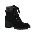 thumbnail image 1 of SUN STONE Womens Black Cushioned Slip Resistant Romina Round Toe Block Heel Lace-Up Booties 11 M, 1 of 4