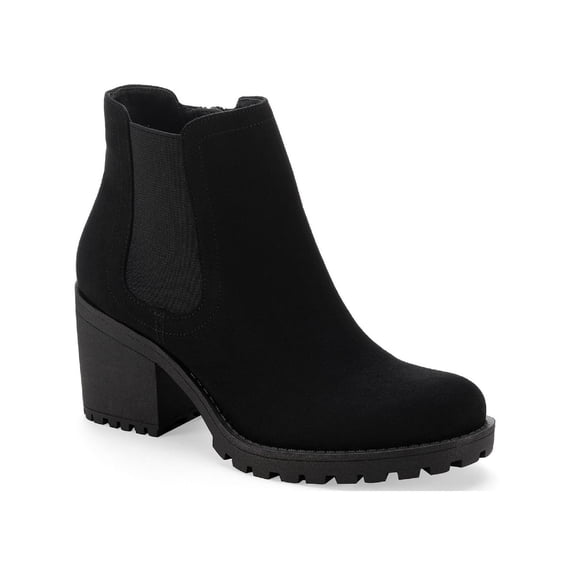 SUN STONE Womens Black Goring Cushioned Morghan Round Toe Block Heel Zip-Up Heeled Boots 8.5 M